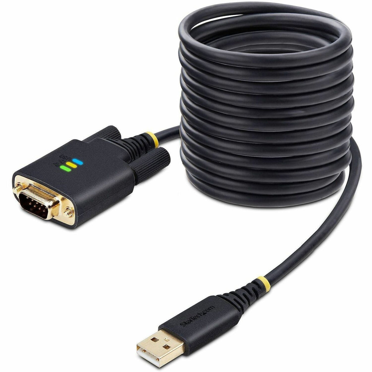 StarTech.com 10ft (3m) USB to Serial Adapter Cable, COM Retention, FTDI, DB9 RS232, Interchangeable DB9 Screws/Nuts, Windows/macOS/Linux - 1P10FFC-USB-SERIAL