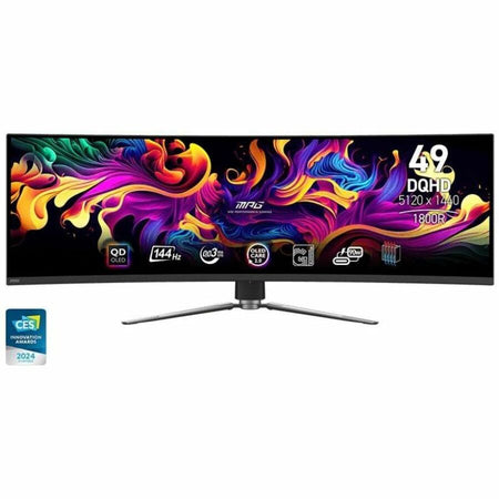 MSI MPG 491CQP QD-OLED 49" Class Dual Quad HD (DQHD) Curved Screen Gaming OLED Monitor - 32:9 - Metallic Black - MPG 491CQP QD-OLED