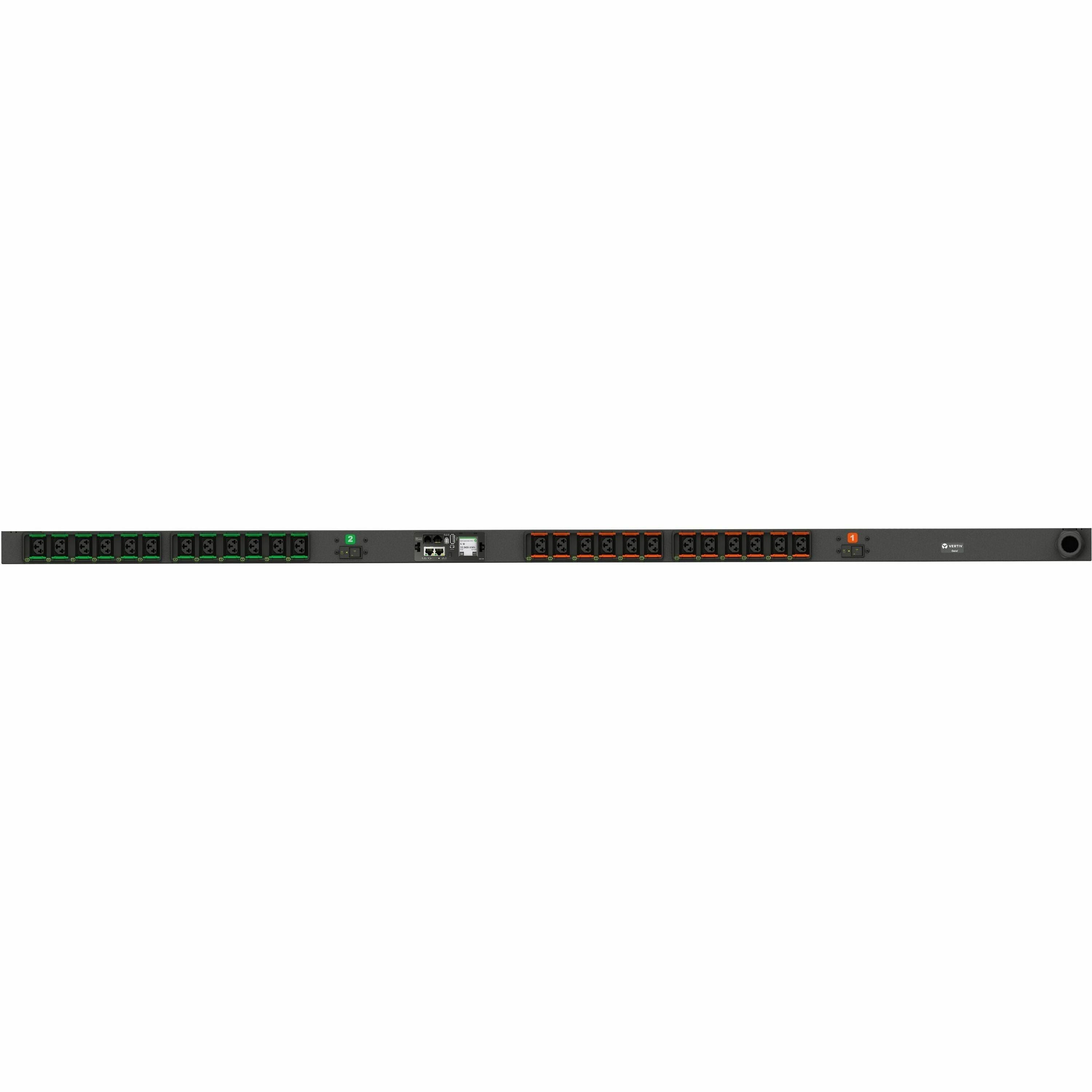 Vertiv Geist Switched Rack PDU with Next Generation IMD - 0U| 30A| 208V| (24) Combination C13/C19 Receptacles| NEMA L6-30P Plug| 4.9kW| VP7N30AP - VP7N30AP