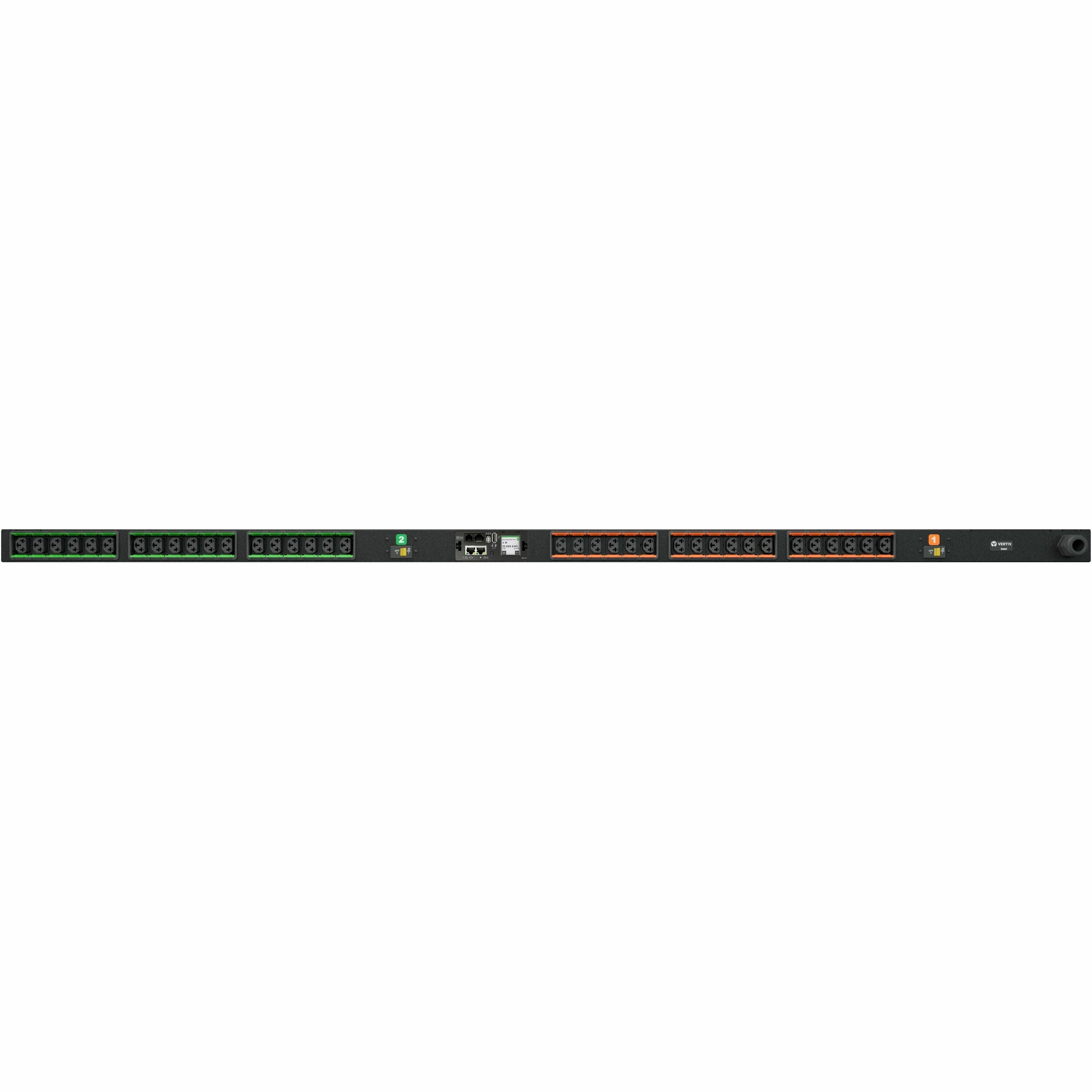 Vertiv Geist Monitored RPDU with Next-Generation IMD| 30A| 208V| 0U Rack| (36) Combination C13/C19 outlets| NEMA L6-30P Plug | 4.9kW| VP4N30AM - VP4N30AM