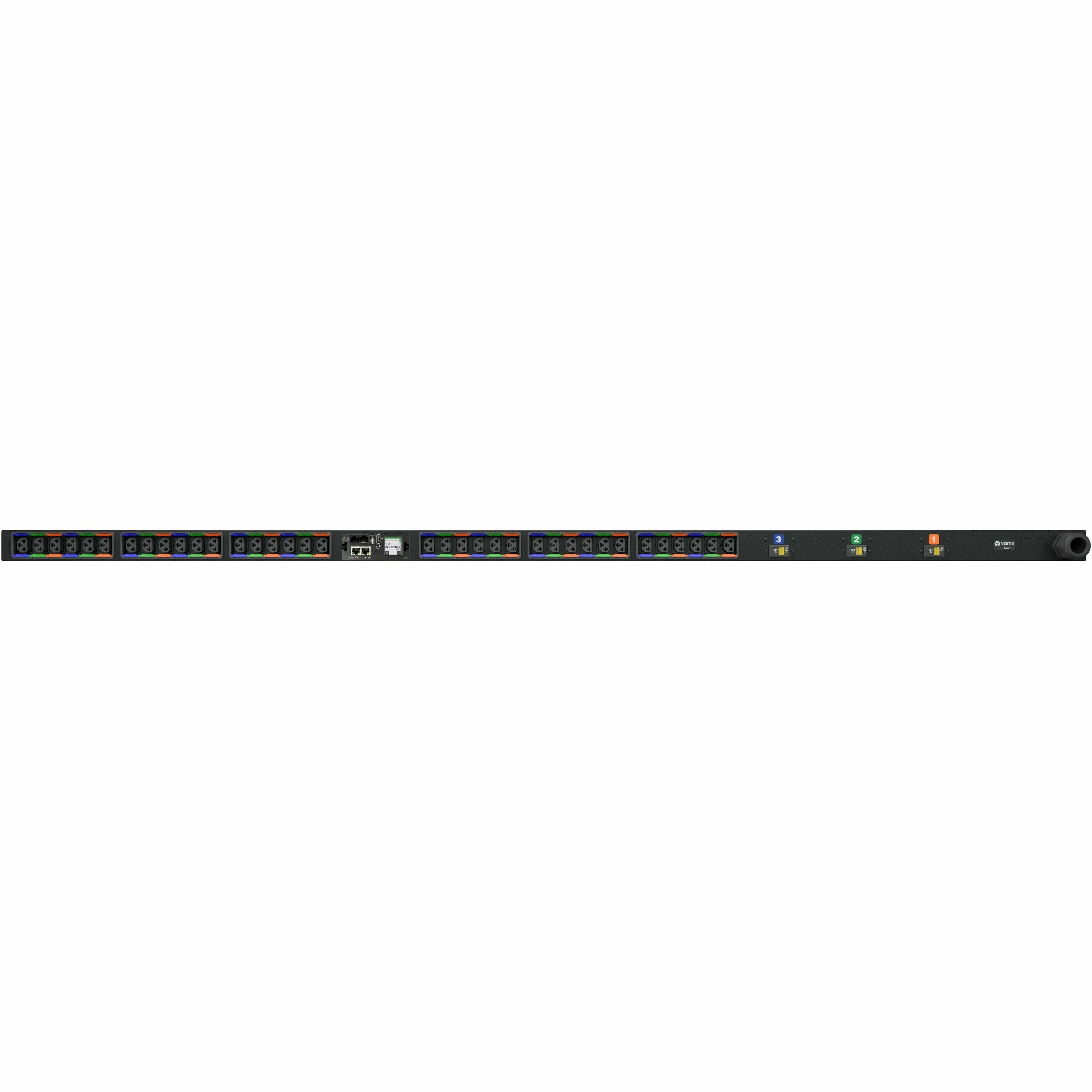 Vertiv Geist Monitored RPDU with Next-Generation IMD - 0U Rack| 30A| 120V/208V WYE| 36 Combination C13/C19 outlets| L21-30P| 8.6kW| VP4N30AN - VP4N30AN