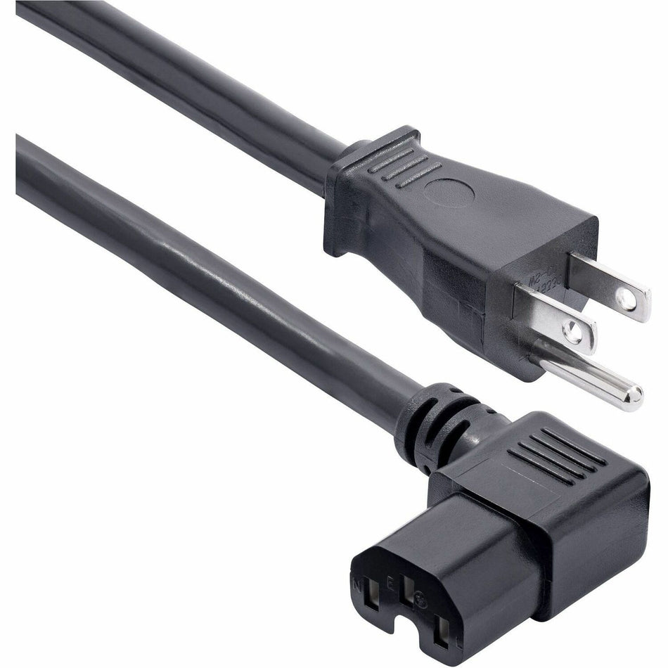 StarTech.com 8ft (2.4m) Heavy Duty Power Cord, NEMA 5-15P to Right Angle C15, 15A 125V, 14AWG, AC Power Cable, UL Listed - PXT515C158RA