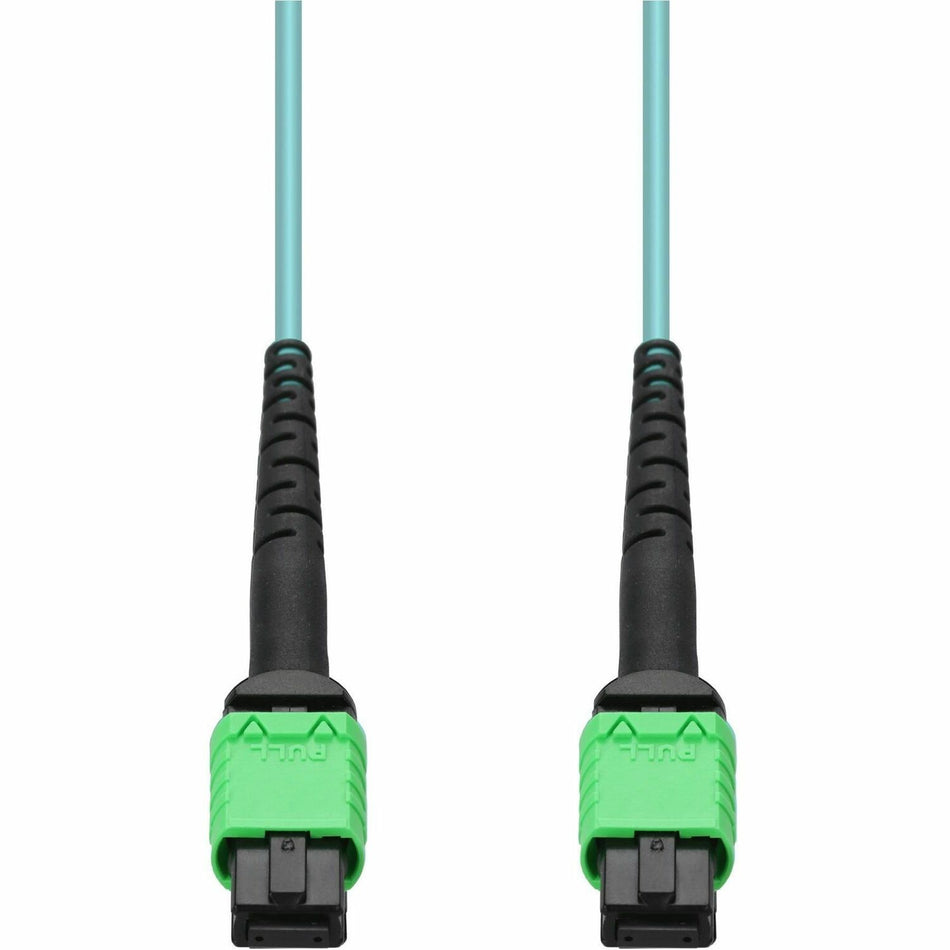 AddOn 3m MPO/APC to MPO/UPC Aqua OM4 OFNR (Riser-Rated) 12-Strand Fiber Patch Cable - ADD-AMPOMPO-3M5OM4