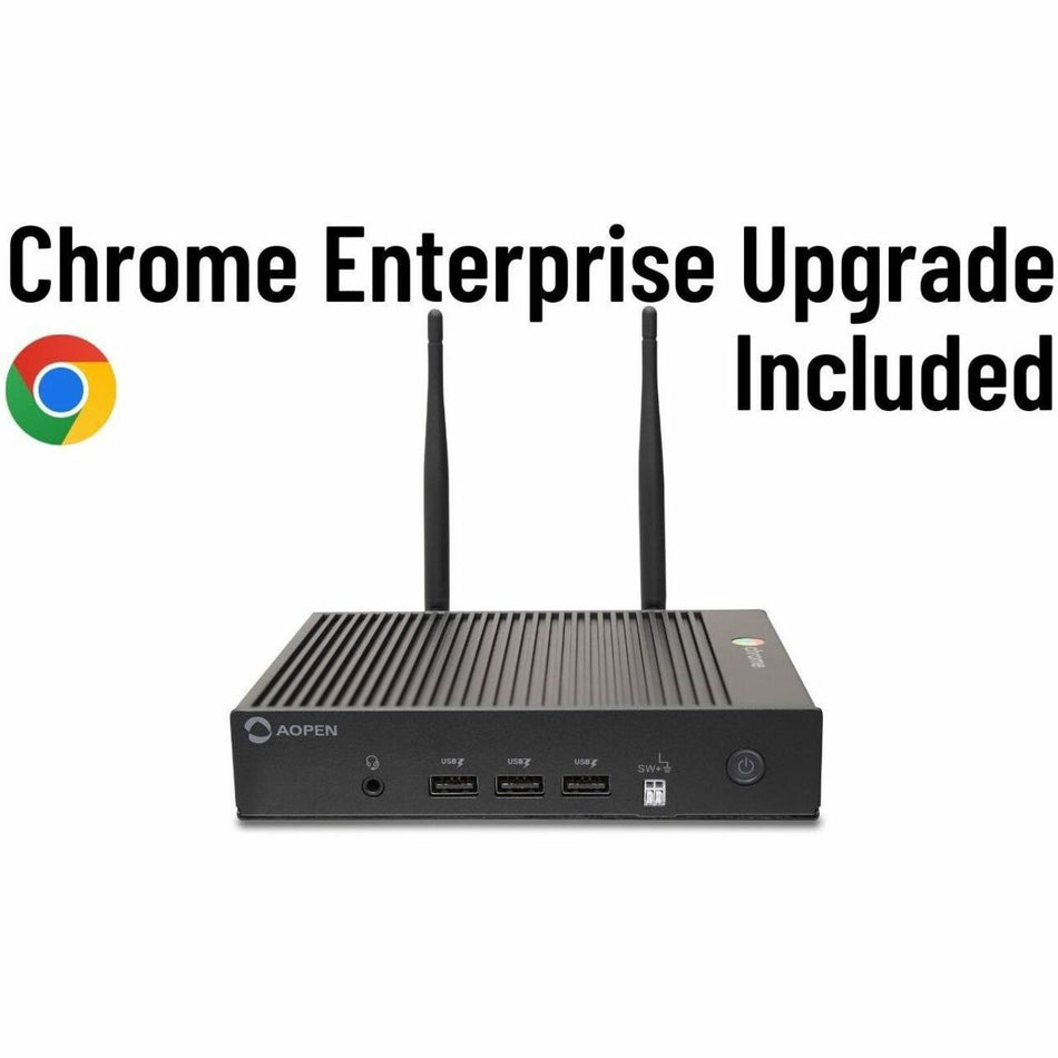 AOPEN Chromebox Mini 2 Enterprise Upgrade - AI Ready - 3 Year Warranty Included - Intel Celeron N4500 - Fanless - 8 GB RAM - 32 GB eMMC - Military grade - 91.CM200.GA20