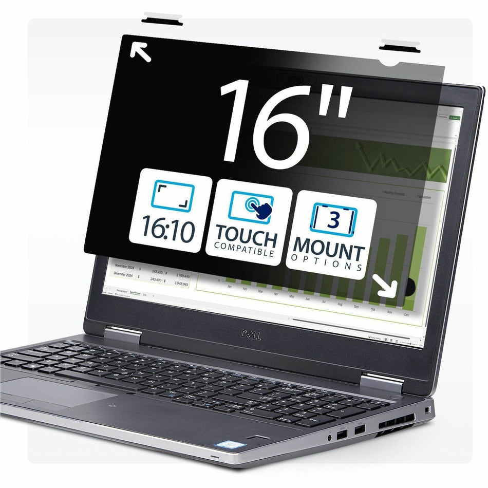 StarTech.com 16-inch 16:10 Flip-Up Privacy Screen w/Touch, Anti-Glare Privacy Filter, Laptop Monitor Screen Protector, Blue Light Filter - 16LT6-PRIVACY-SCREEN
