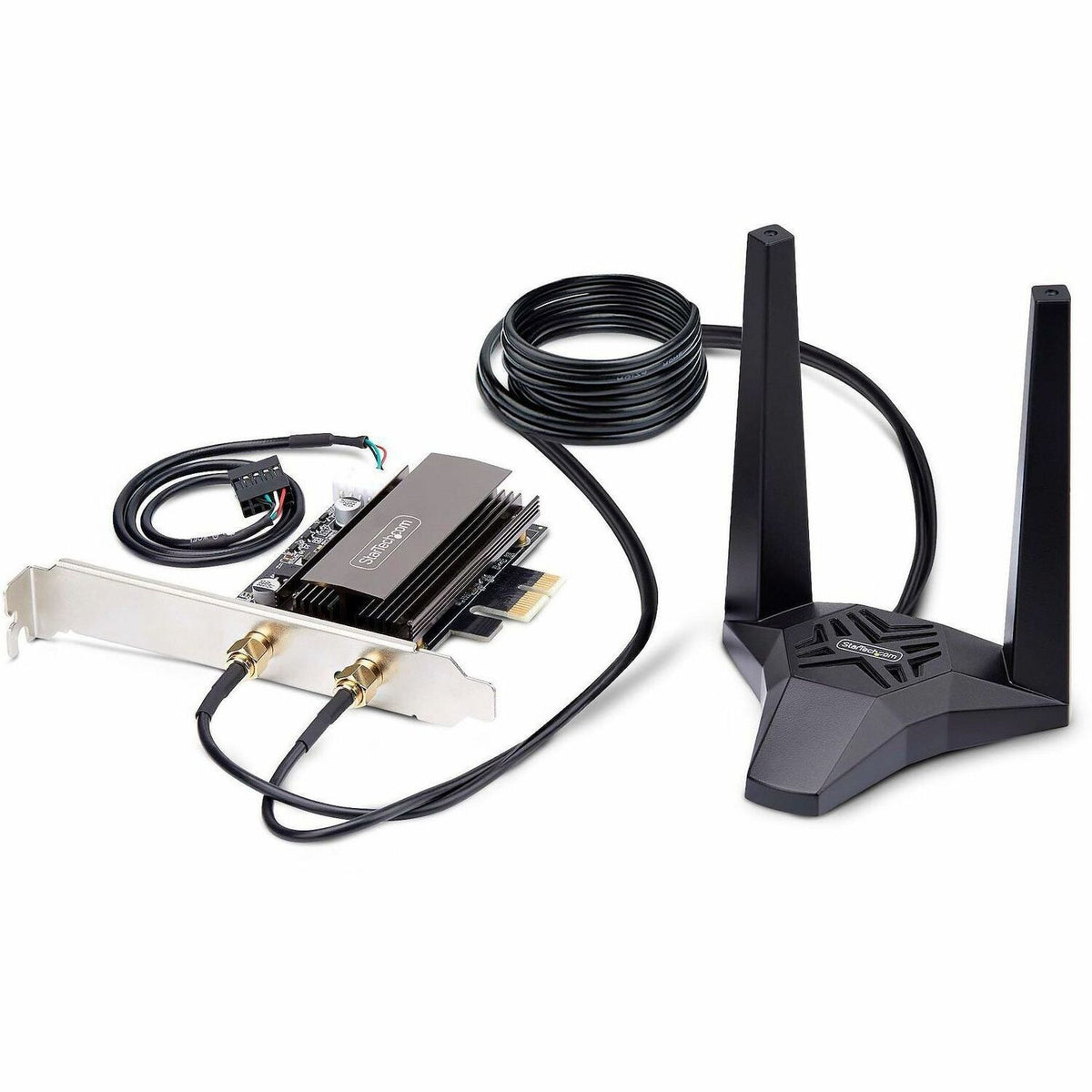 StarTech.com Wi-Fi 6E PCIe Network Card, Bluetooth 5.3, Magnetic Antenna Base, Tri-Band 802.11ax, AX5400 WiFi NIC, Windows/Linux - PAX2235-WIFI-6E-CARD