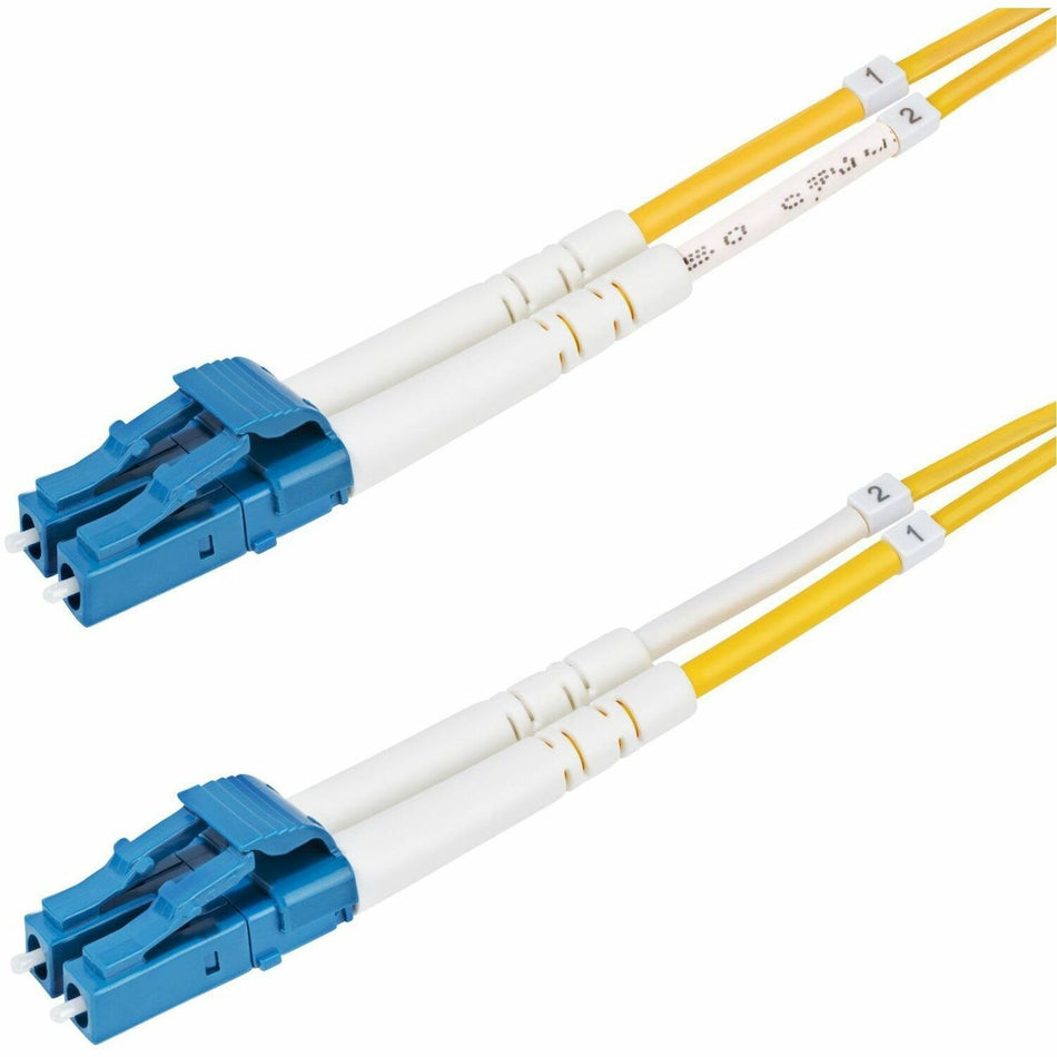 StarTech.com 3m (9.8ft) LC to LC (UPC) OS2 Single Mode Duplex Fiber Optic Cable, 9/125, 100G, Low Insertion Loss, LSZH Fiber Jumper Cord - SMDOS2LCLC3M