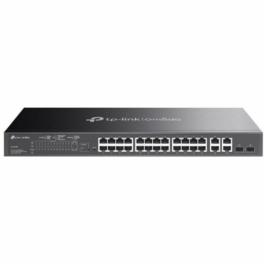 TP-Link Omada SL2428P - Omada 24-Port 10/100 Mbps + 4-Port Gigabit Smart Switch with 24-Port PoE+ - SL2428P