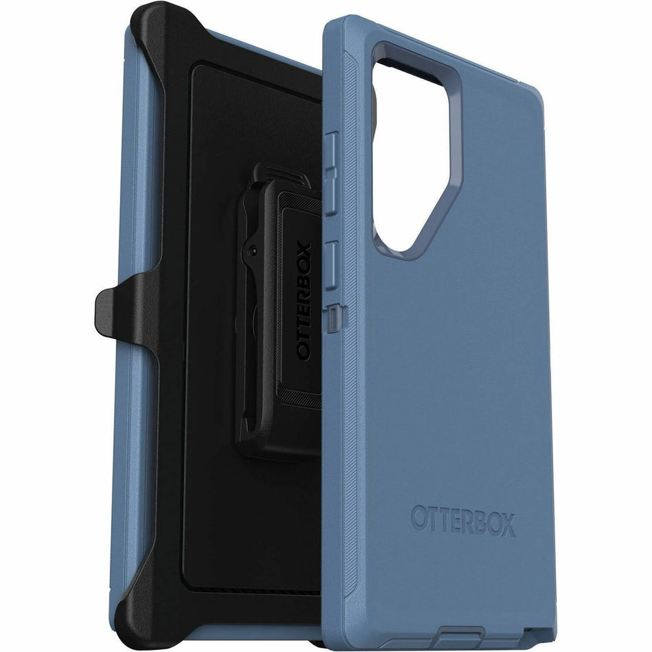 OtterBox Defender Carrying Case (Holster) Samsung Galaxy S24 Ultra Smartphone - Baby Blue Jeans (Blue) - 77-94491