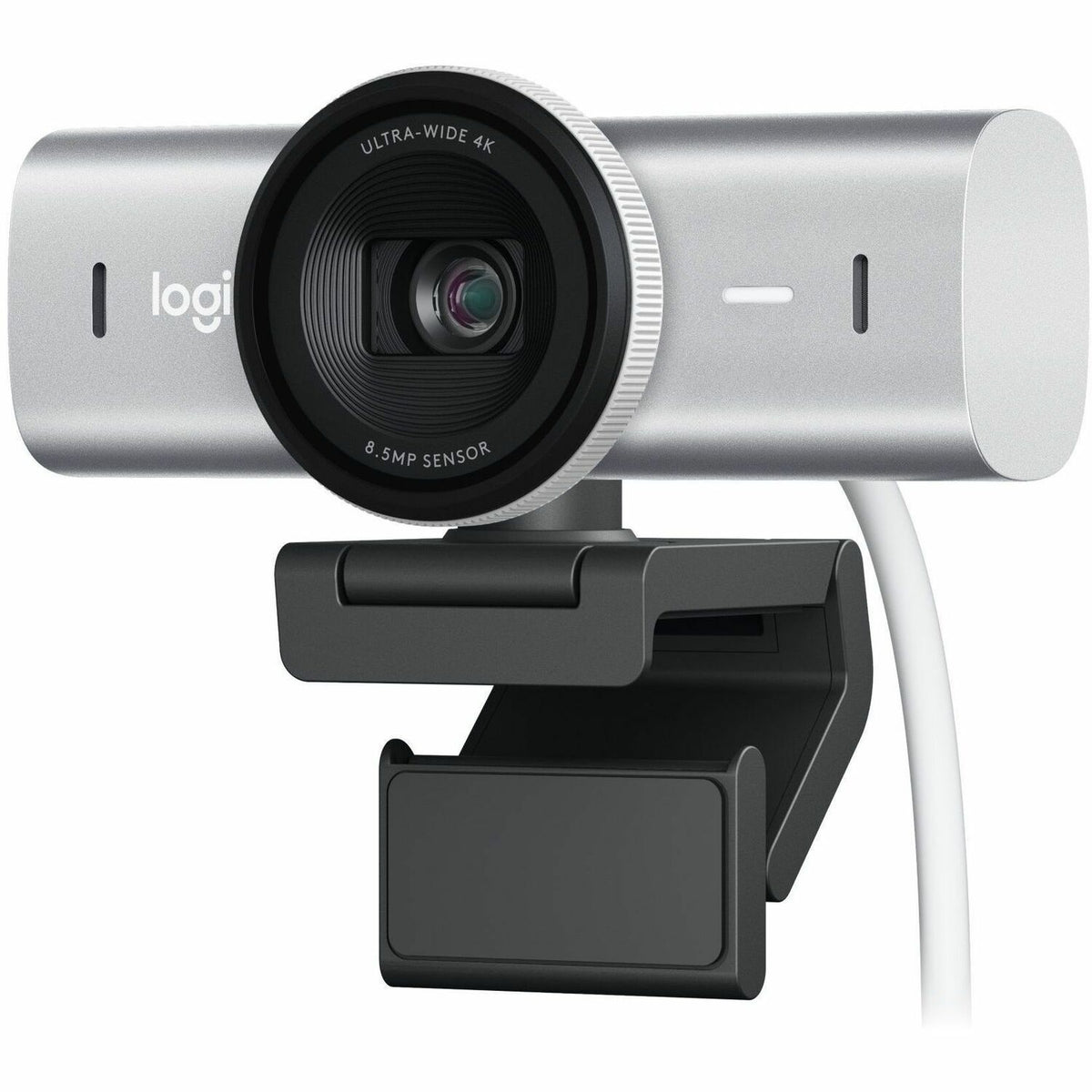 Logitech MX Brio Ultra HD 4K Collaboration and Streaming Webcam, 1080p at 60 FPS, Dual Noise Reducing Mics, Show Mode, USB-C, Webcam Cover, Works with Microsoft Teams, Zoom, Google Meet, Pale Gray - 960-001550