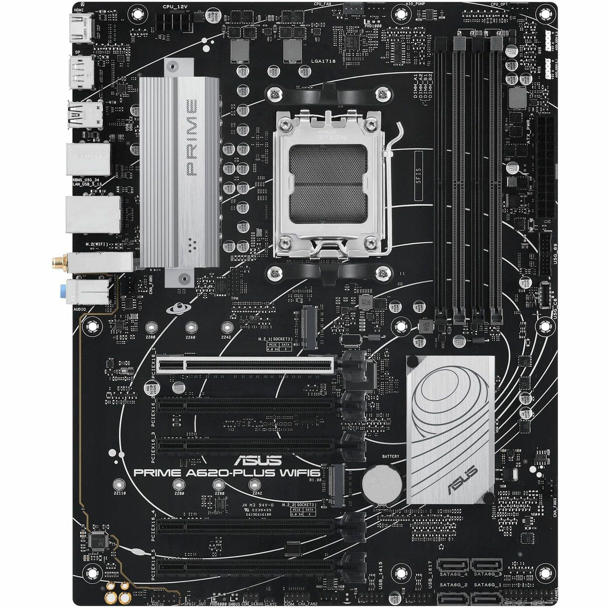 Asus Prime A620-PLUS WIFI6 Gaming Desktop Motherboard - AMD A620 Chipset - Socket AM5 - ATX - PRIME A620-PLUS WIFI6