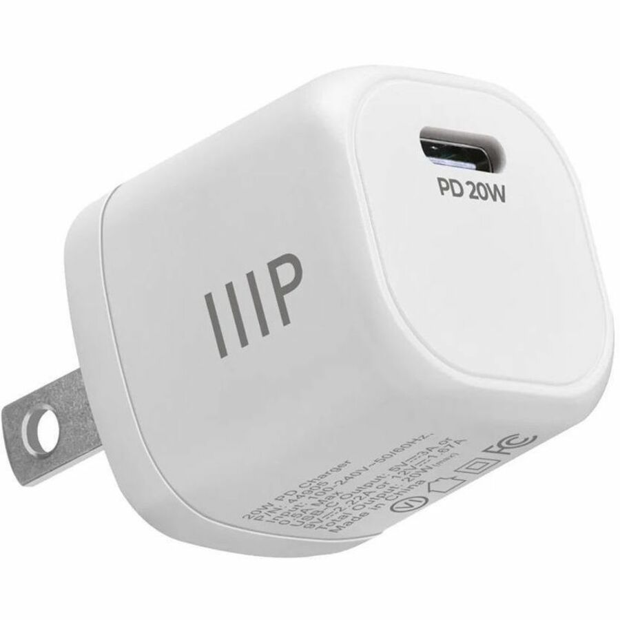Monoprice 20W USB-C Mini Cubic Wall Charger White - 44905