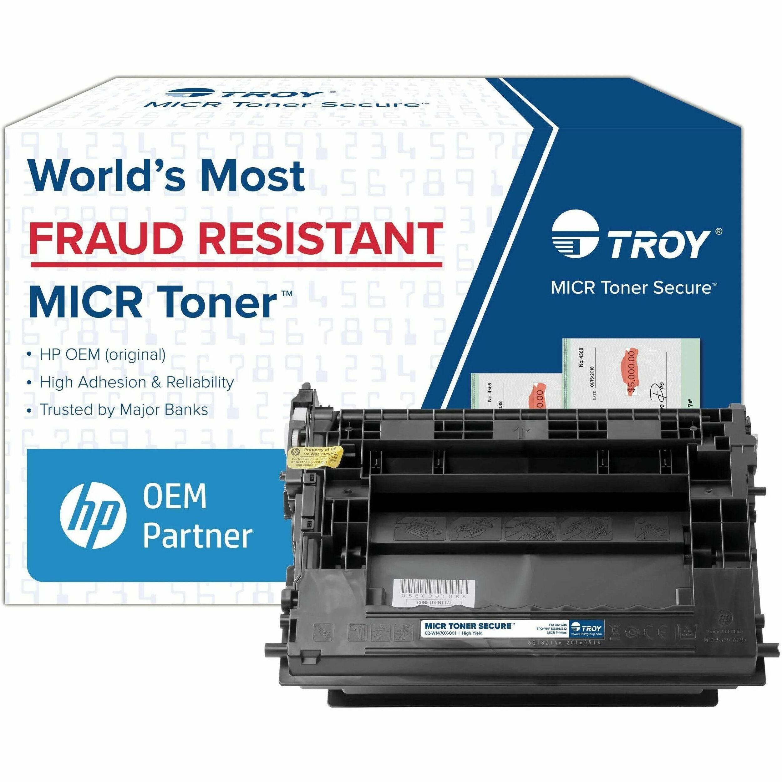 Troy Toner Secure MICR High Yield Laser Toner Cartridge - Alternative for HP 147X (W1470X) - Black - 1 Each - 02-W1470X-0E1