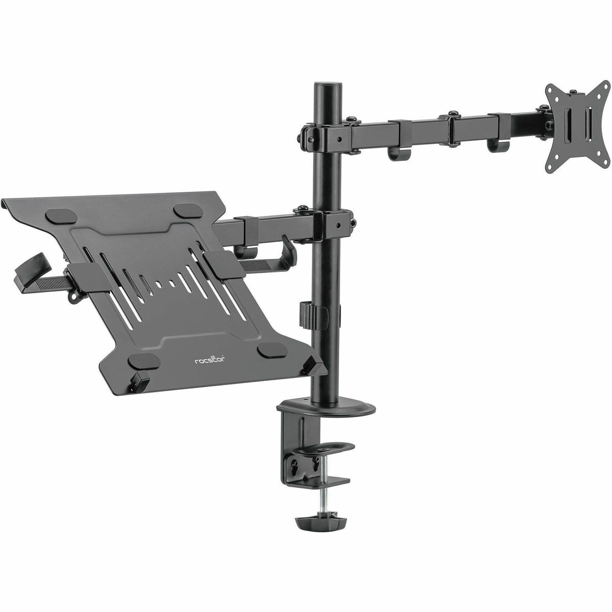 Rocstor ErgoReach Mounting Arm for Display, Monitor, Notebook - Black - Landscape/Portrait - Y10N027-B1