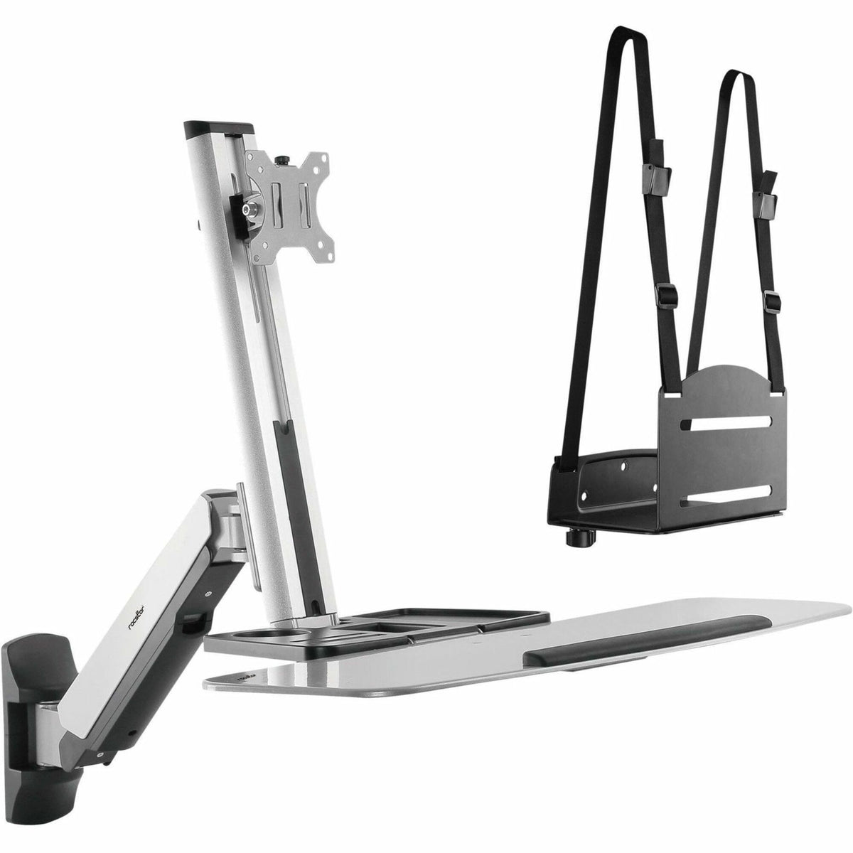 Rocstor Wall Mount for Monitor, Handheld Scanner, Display - Silver - Y10N028-S1
