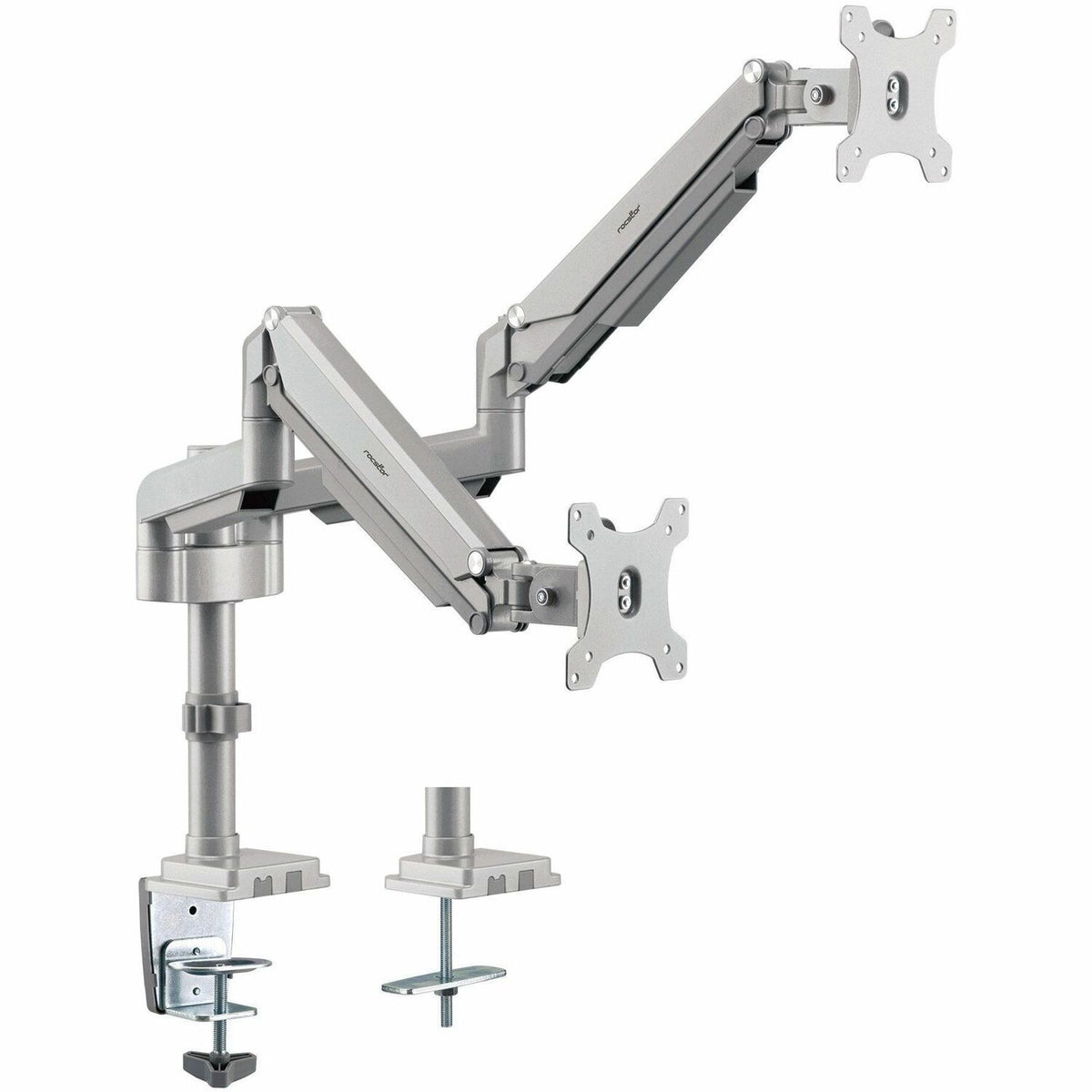 Rocstor ErgoReach Mounting Arm for LED Display, LCD Display, Monitor - Silver - Landscape/Portrait - Y10N023-S1