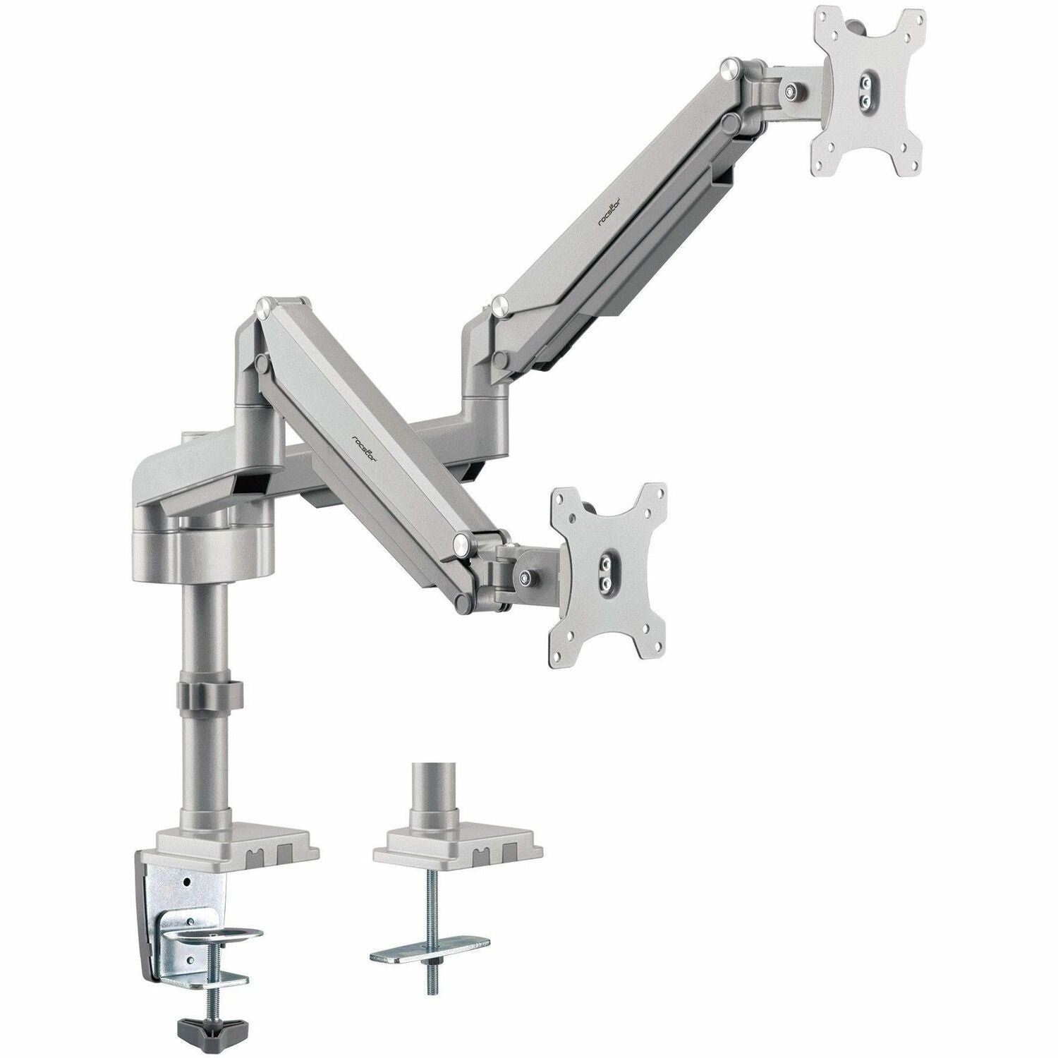 Rocstor ErgoReach Mounting Arm for LED Display, LCD Display, Monitor - Silver - Landscape/Portrait - Y10N023-S1