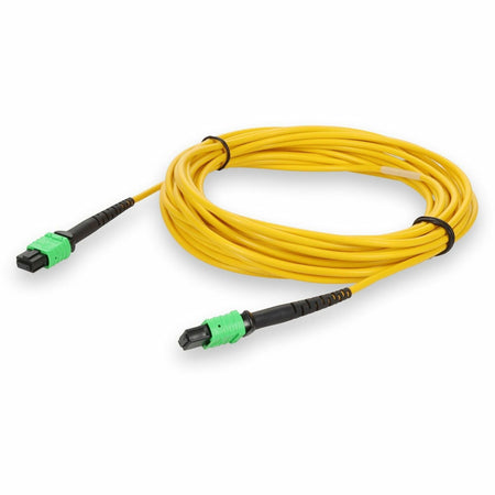 Mellanox Compatible 10m Angled MPO (Female) to Angled MPO (Female) 12-Strand Yellow Polarity-B OS2 LSZH Patch Cable - MFP7E30-N010-AO