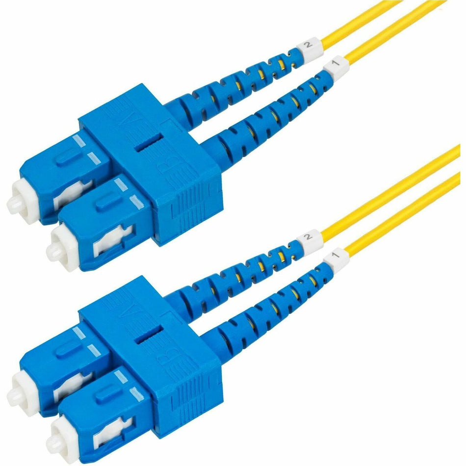 StarTech.com 1m (3.3ft) SC to SC (UPC) OS2 Single Mode Duplex Fiber Optic Cable, 9/125&micro;m, 40G/100G, LSZH Fiber Patch Cord - SMDOS2SCSC1M