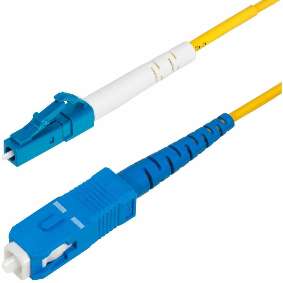 StarTech.com 3m (9.8ft) LC to SC (UPC) OS2 Single Mode Simplex Fiber Optic Cable, 9/125, 40G/100G, Low Insertion Loss, LSZH Jumper Cord - SPSMLCSC-OS2-3M