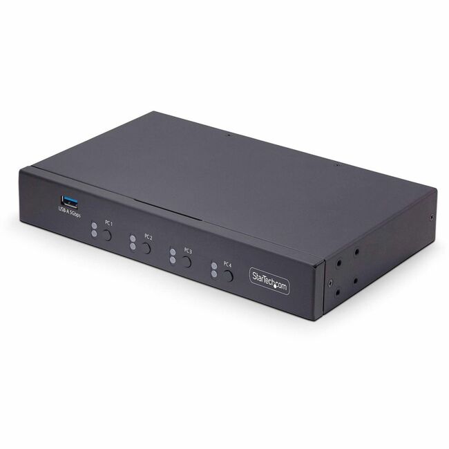 StarTech.com 4-Port KM Switch with Mouse Roaming, USB 3.0 Keyboard/Mouse Switcher for 4 Computers, 3.5mm and USB Audio, TAA Compliant - P4A20132-KM-SWITCH