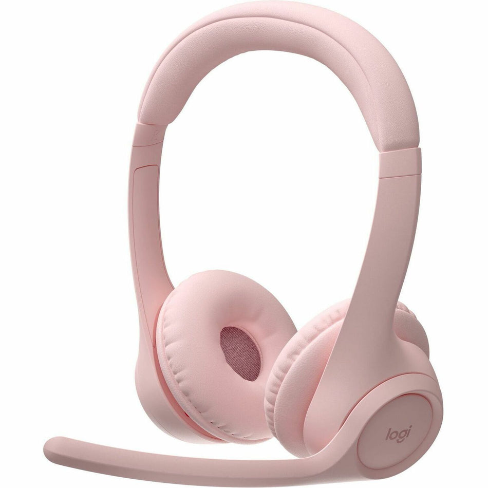 Logitech Zone 300 Wireless Bluetooth Headset With Noise-Canceling Microphone, Compatible with Windows, Mac, Chrome, Linux, iOS, iPadOS, Android - Rose - 981-001411