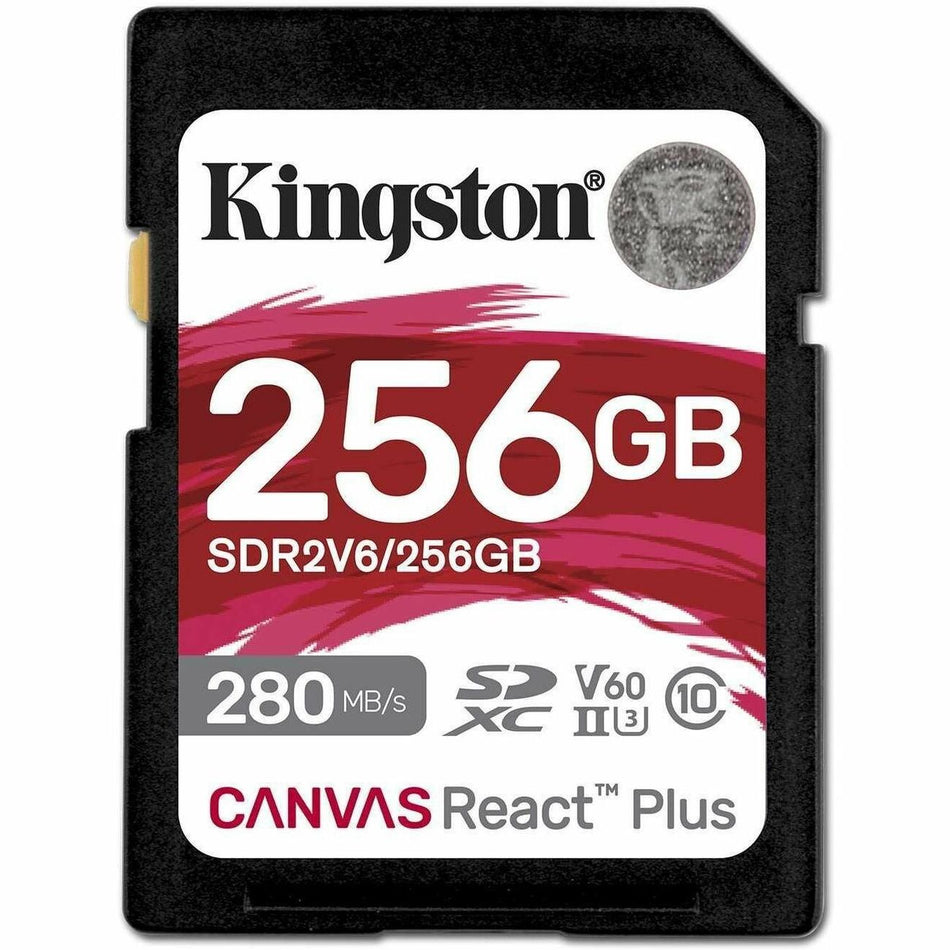 Kingston Canvas React Plus 256 GB Class 10/UHS-II (U3) V60 SDXC - SDR2V6/256GB
