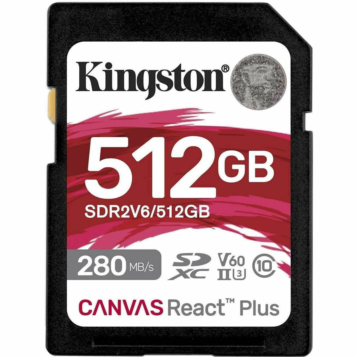 Kingston Canvas React Plus 512 GB Class 10/UHS-II (U3) V60 SDXC - SDR2V6/512GB