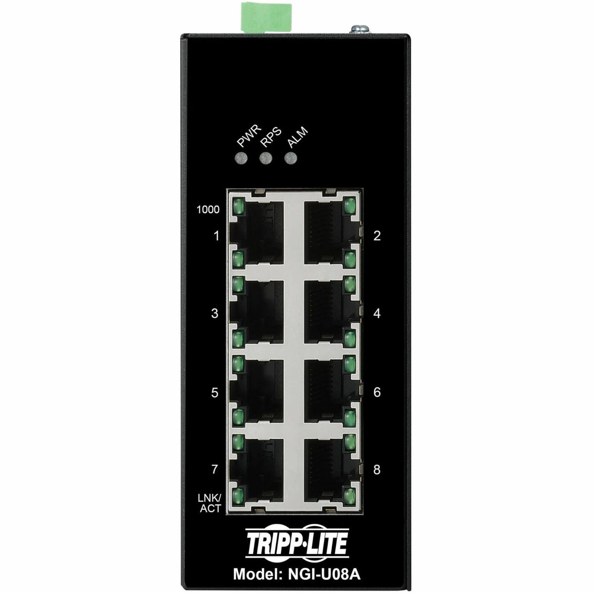Eaton Tripp Lite Series 8-Port Unmanaged Industrial Gigabit Ethernet Switch - 10/100/1000 Mbps, Ruggedized, -40&deg; to 75&deg;C, EIP QoS, DIN Mount, TAA - NGI-U08A