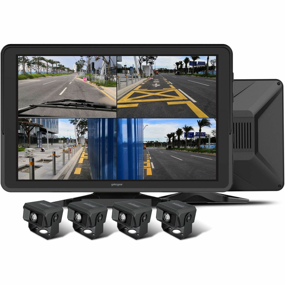 GekoGear Orbit T100 4 Channel 1080P Dash Cam For Trucks With a 10.1" IPS Screen - ORBIT T100