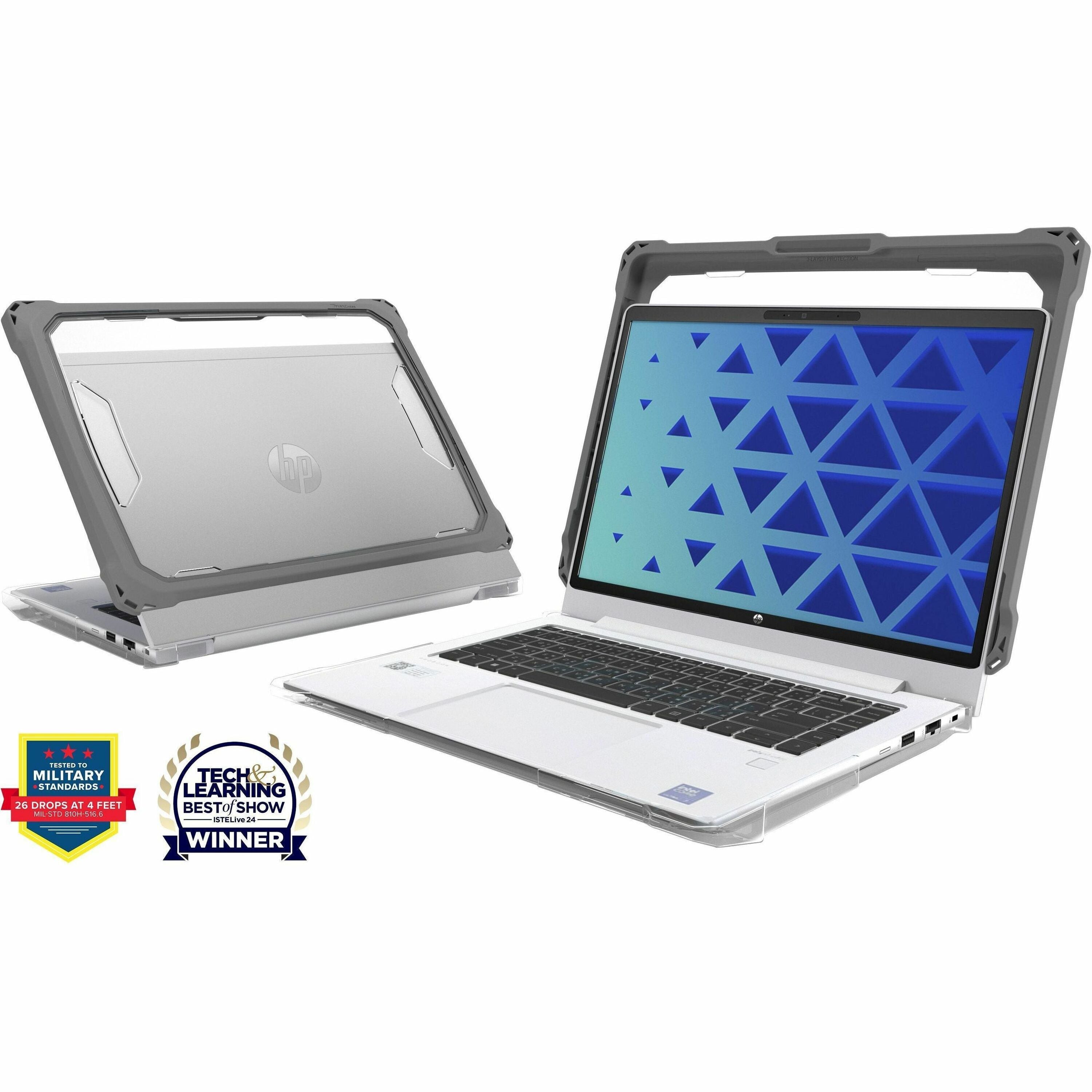 MAXCases Extreme Shell-F2 Slide Case for HP ProBook 440 G8/G9/G10 & ProBook 445 G8/G9/G10 14" (Gray/Clear) - HP-ESF-PB440-14-GRY