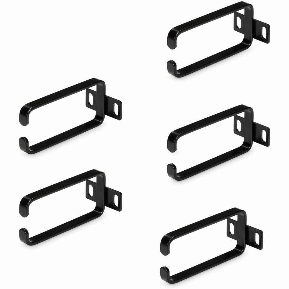 StarTech.com 5-Pack 1U Vertical Cable Management D-Ring Hooks, Server Rack Cable Management, Cable Manager, Network Rack Wire Organizers - CMHOOK1UN5PK