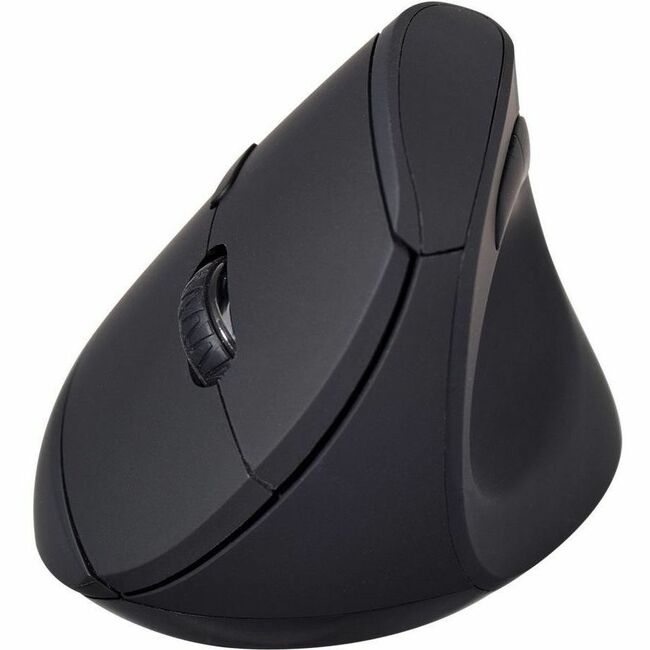 V7 MW500BT Dual Mode Bluetooth 2.4Ghz Vertical Ergonomic Mouse - Black - Right Hand - Wireless Connectivity - USB Interface - 1600 dpi - Scroll Wheel - 6 Button(s) - Windows - MacOS - ChromeOS - Battery included - Comfort - Soft Touch - Non-Slip Grip - MW500BT