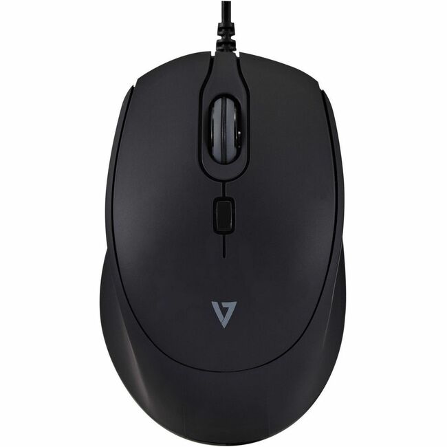 V7 MU350 USB Wired Professional Silent Mouse - Optical - 1.6m Cable - Black - USB - 2500 dpi - Scroll Wheel - 4 Button(s) - Soft Touch - Quiet Clicks - Plug and Play - MU350