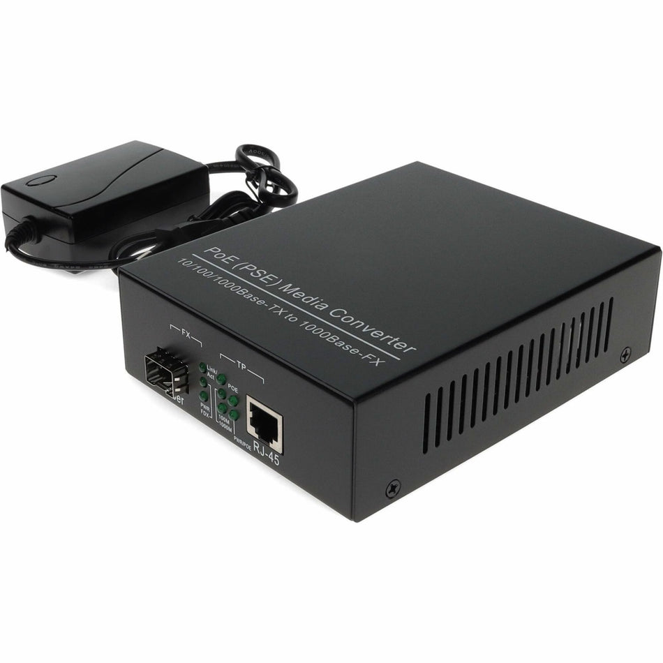 AddOn 10/100/1000Base-TX(RJ-45) to Open SFP Port POE Media Converter - ADD-GMC-SFP-POE-EU