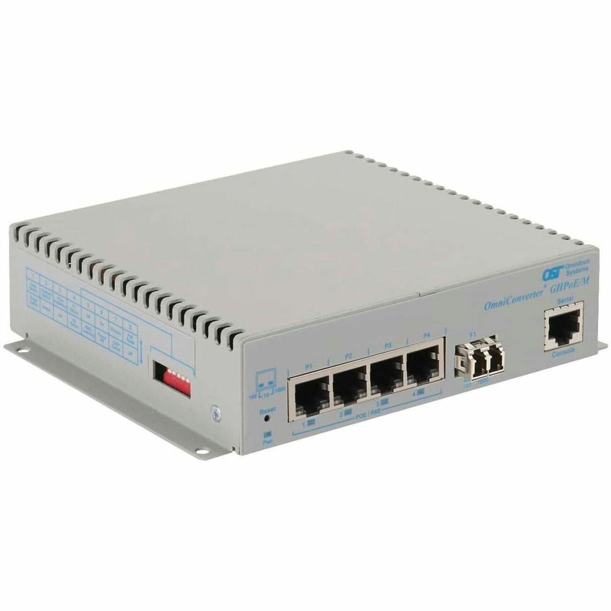 Omnitron Systems Managed 6-Port 60/100W IEEE 802.3bt PoE Gigabit Switches - 3107B-1-14-9Z