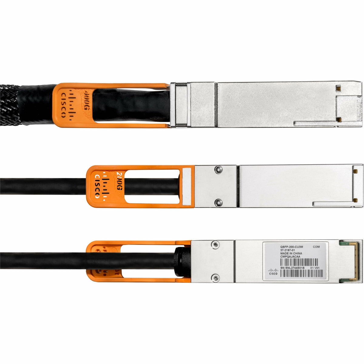 Cisco QSFP-DD/QSFP56 Network Cable - QDD-2Q200-CU3M=