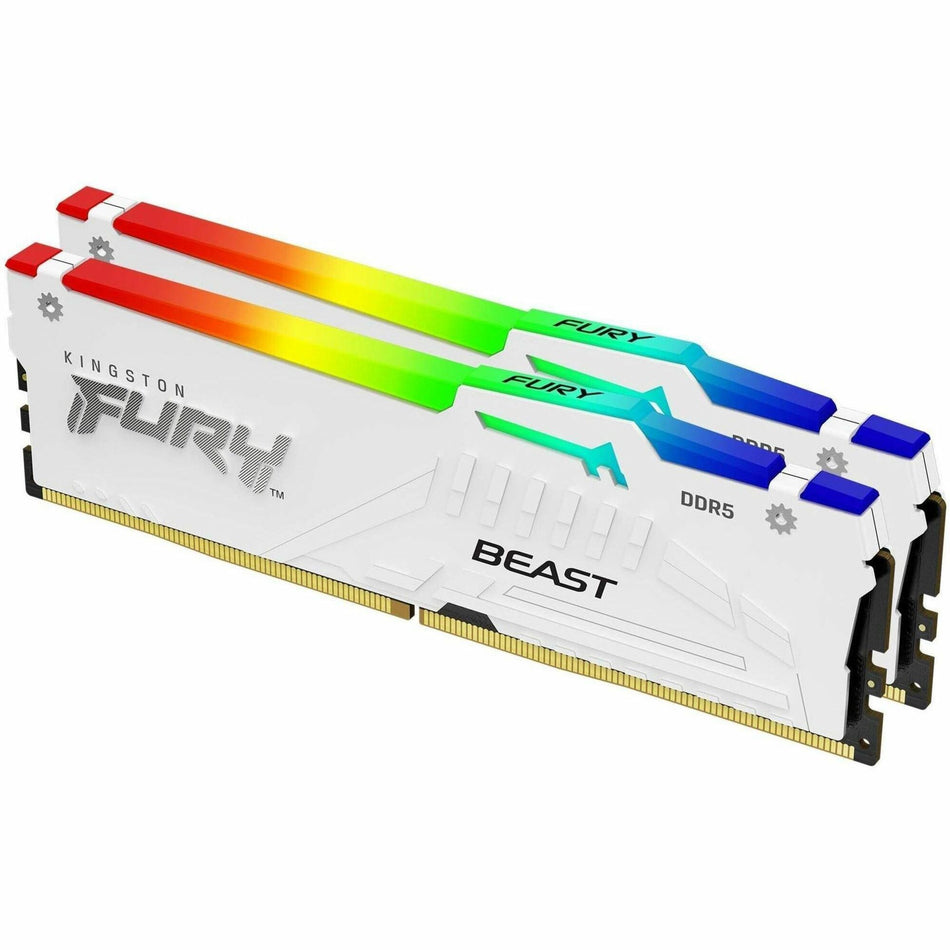 Kingston 32GB (2x16GB) DDR5 6000MT/s CL30 FURY Beast White RGB EXPO - KF560C30BWEAK2-32