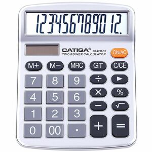 Adesso CD-2786S 12 Digits Basic Calculator (Silver) - CD-2786S