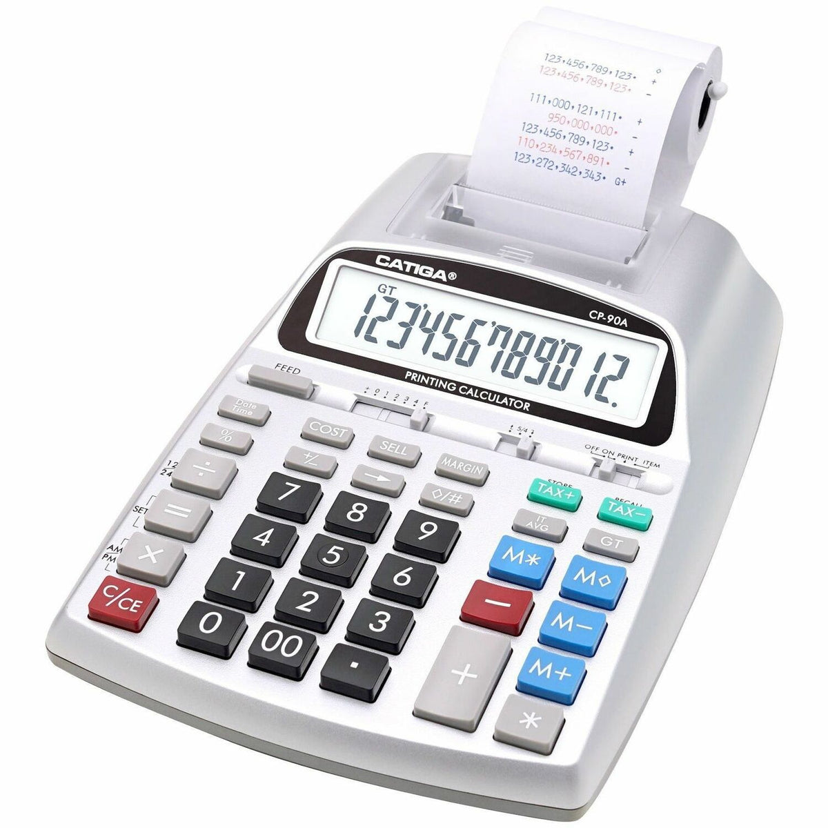 Adesso CP-90AS 12 Digits Printing Calculator (Silver) - CP-90AS
