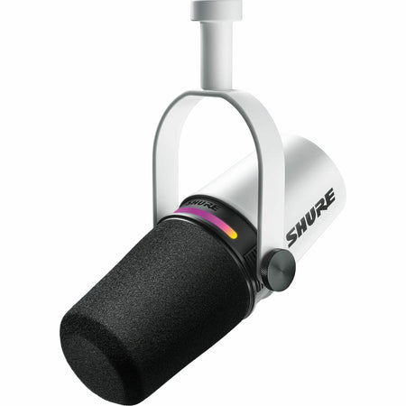 Shure MV7+ Wired Dynamic Microphone for Podcasting, Live Streaming, Music, Recording, Voice - White - MV7+-W