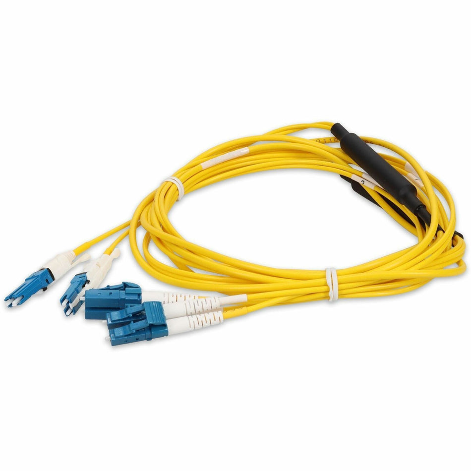 AddOn 3m 2xCS to 2xLC Yellow OS2 Quadplex OFNR (Riser-Rated) SMF Fiber Patch Cable - ADD-2CS-2LC-3M9SMF