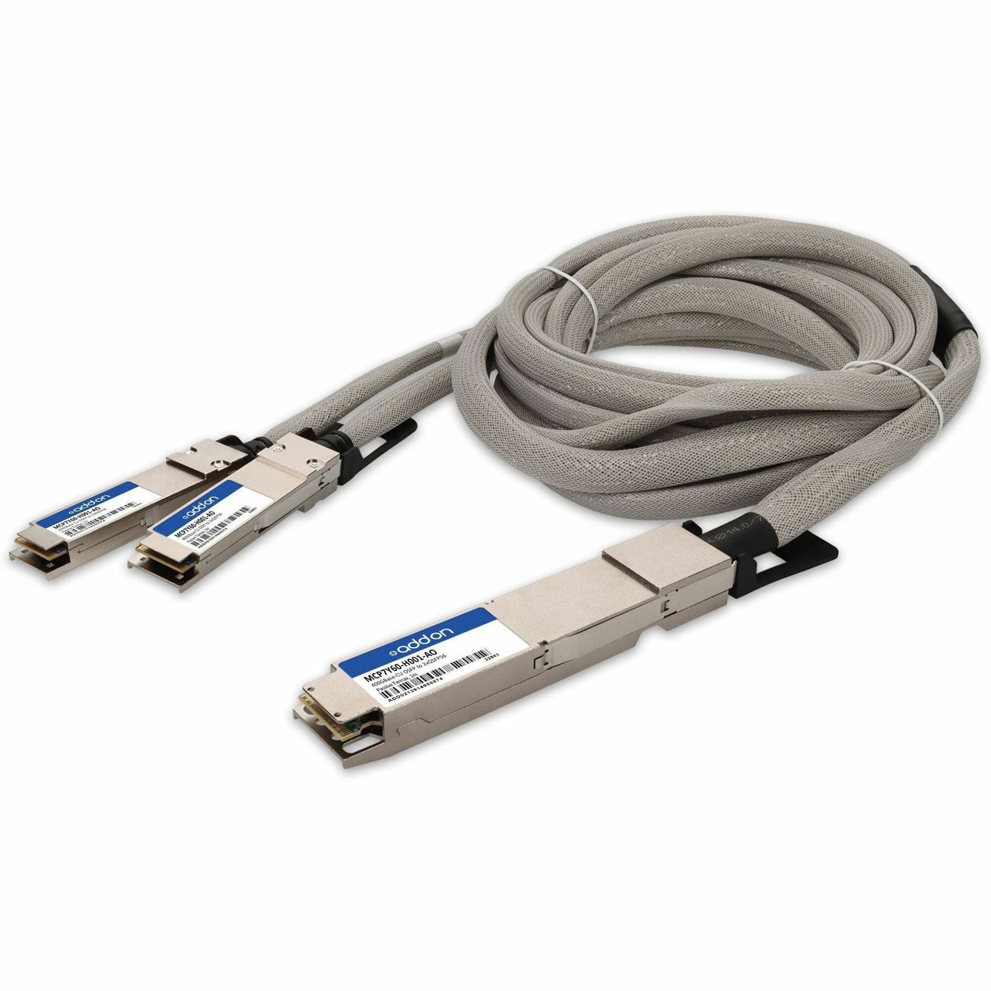AddOn Mellanox&reg; MCP7Y60-H001 Compatible 400GBase-CU OSFP to 2xQSFP56 Direct Attach Cable (Passive Twinax, 1m) - MCP7Y60-H001-AO
