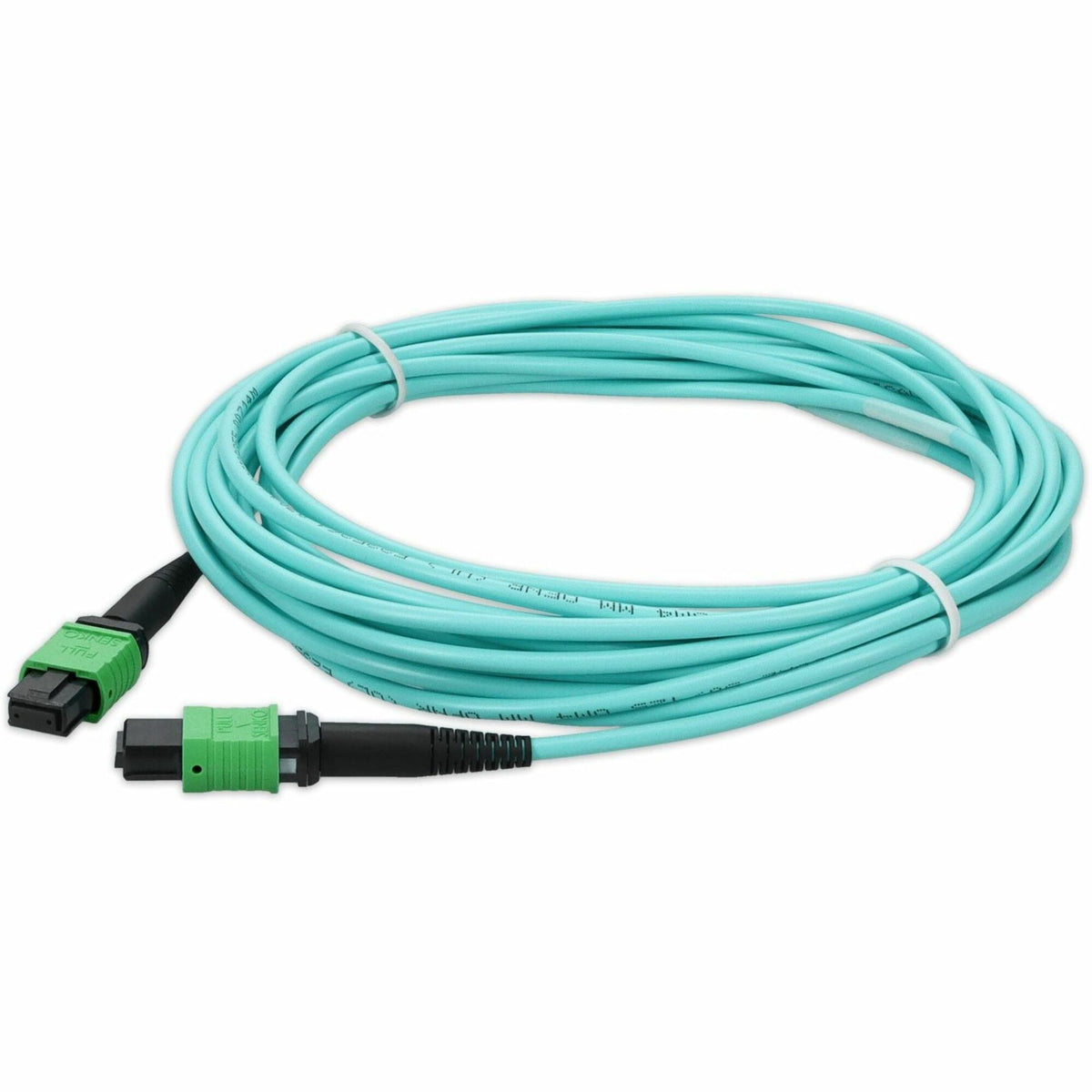 Mellanox Compatible 15m Angled MPO (Female) to Angled MPO (Female) 12-strand Aqua Polarity-B OM4 LSZH Patch Cable - MFP7E10-N015-AO