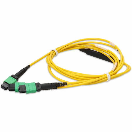 Mellanox Compatible 10m Angled MPO (Female) to 2x Angled MPO (Female) 12-Strand Yellow Polarity-B OS2 Fiber LSZH Patch Cable - MFP7E40-N010-AO