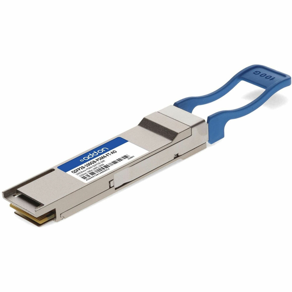 AddOn Fortinet&reg; Compatible TAA 100GBase-PSM4 QSFP28 Transceiver (SMF, 1310nm, 500m, MPO, DOM) - QSFP28-100GB-PSM4-FT-AO