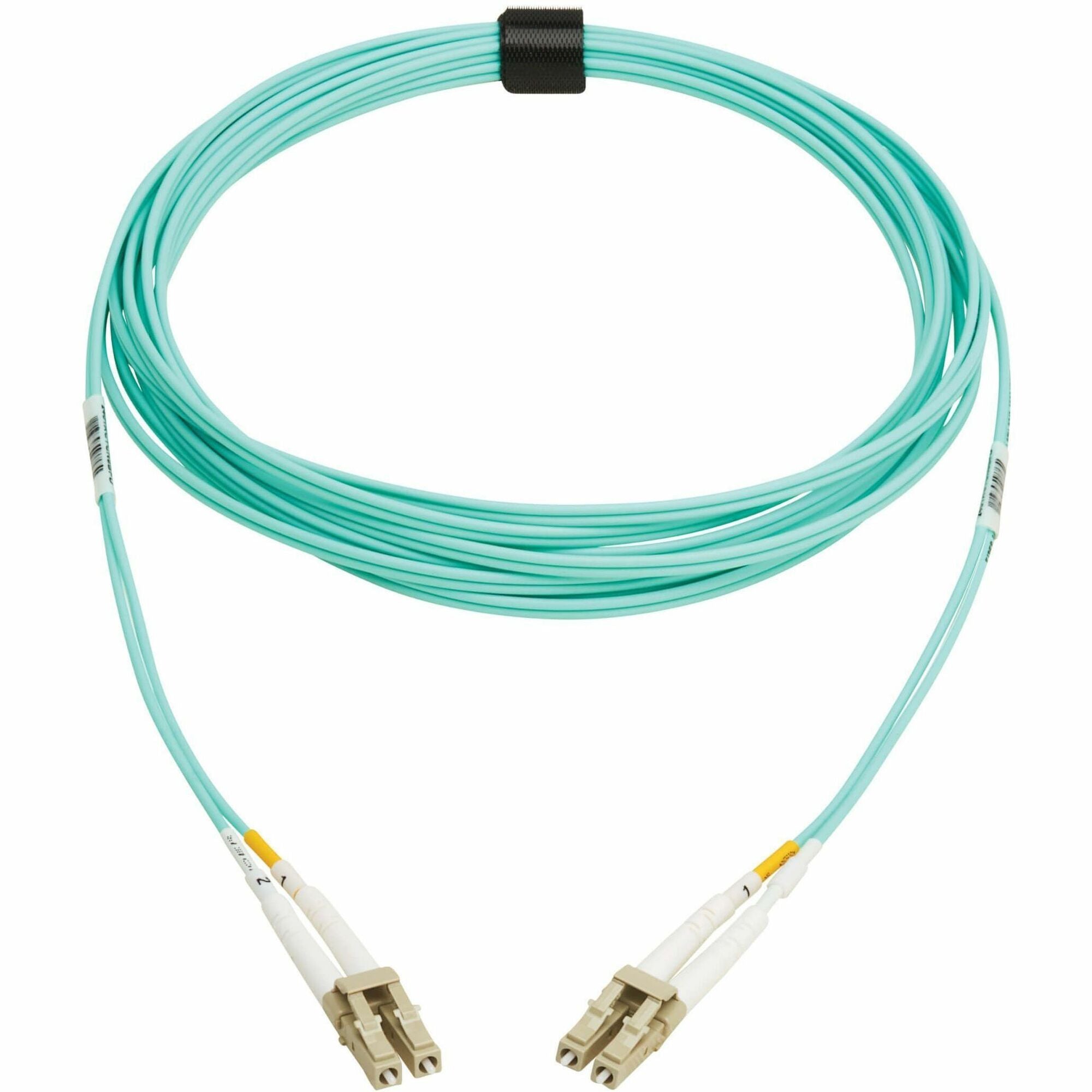 Eaton Tripp Lite Series 10Gb/40Gb/100Gb Duplex Multimode 50/125 OM4 LSZH Fiber Patch Cable LC/LC, Aqua, 5M 16.4 ft., TAA - N820-05M-OM4TAA