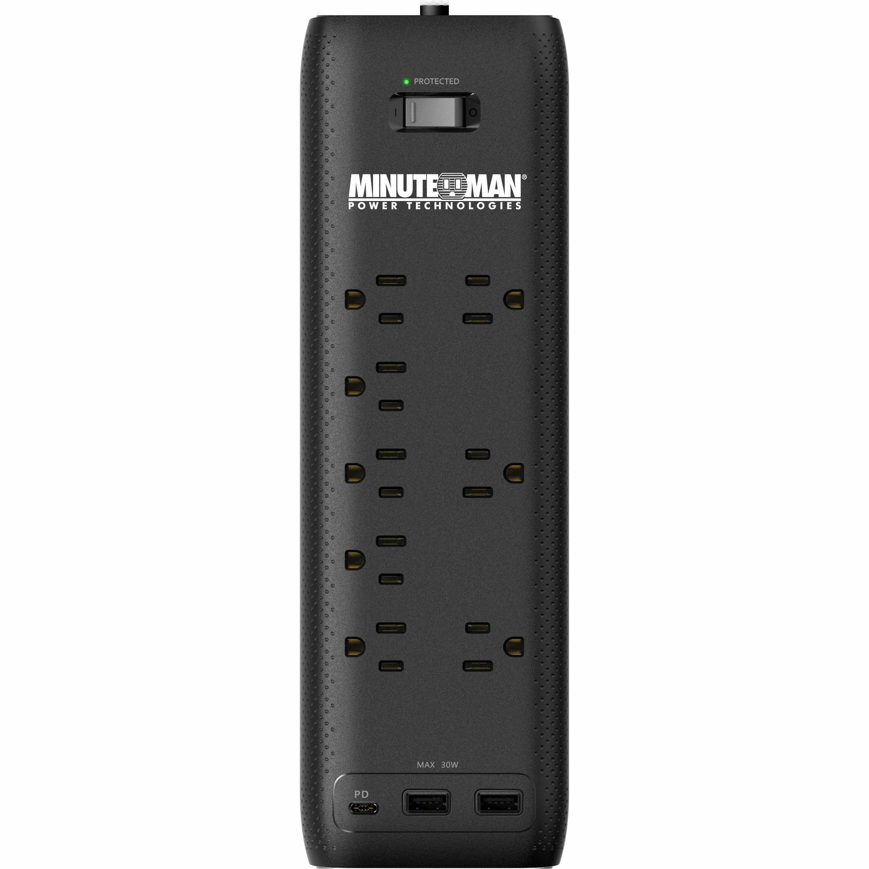 Minuteman MMS-STP8U3 8-Outlets Surge Suppressor/Protector - MMS-STP8U3