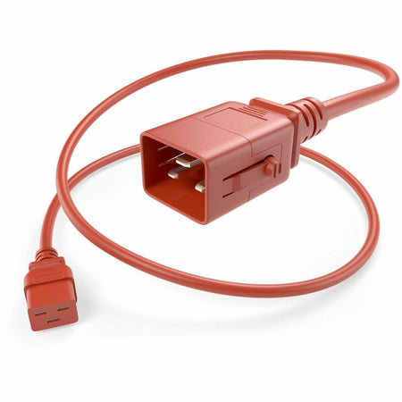 UNC Group P-Lock C20 to C19 Power Cord, 20amp, 12awg - PWCD-C19C20-20A-03F-RED-P