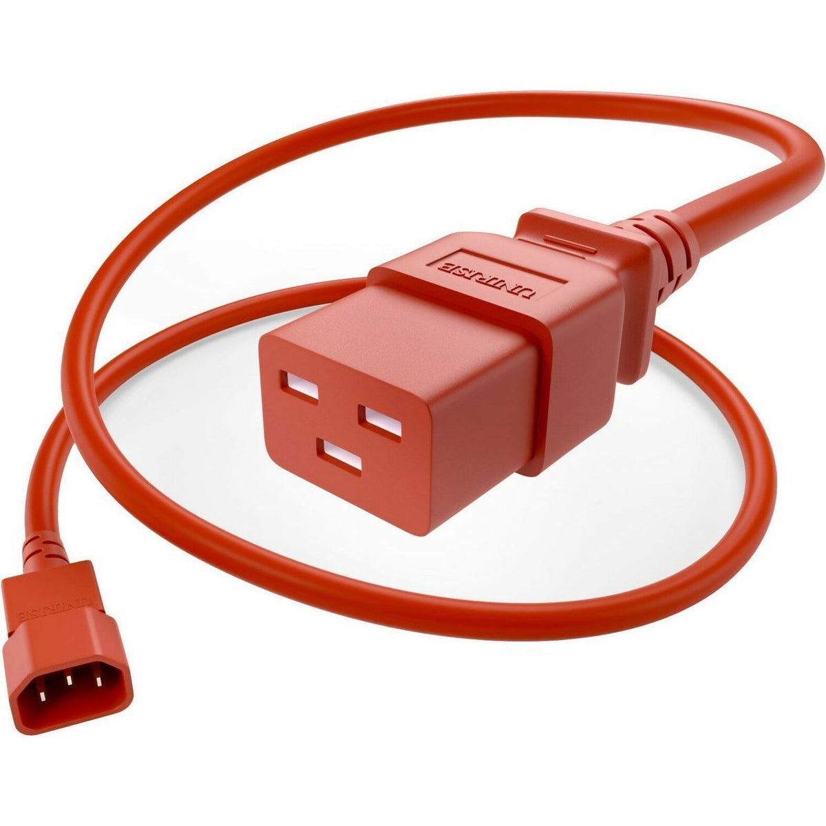 UNC Group C14 to C19 Power Cord, 15amp, 14awg - PWCD-C14C19-15A-08F-RED